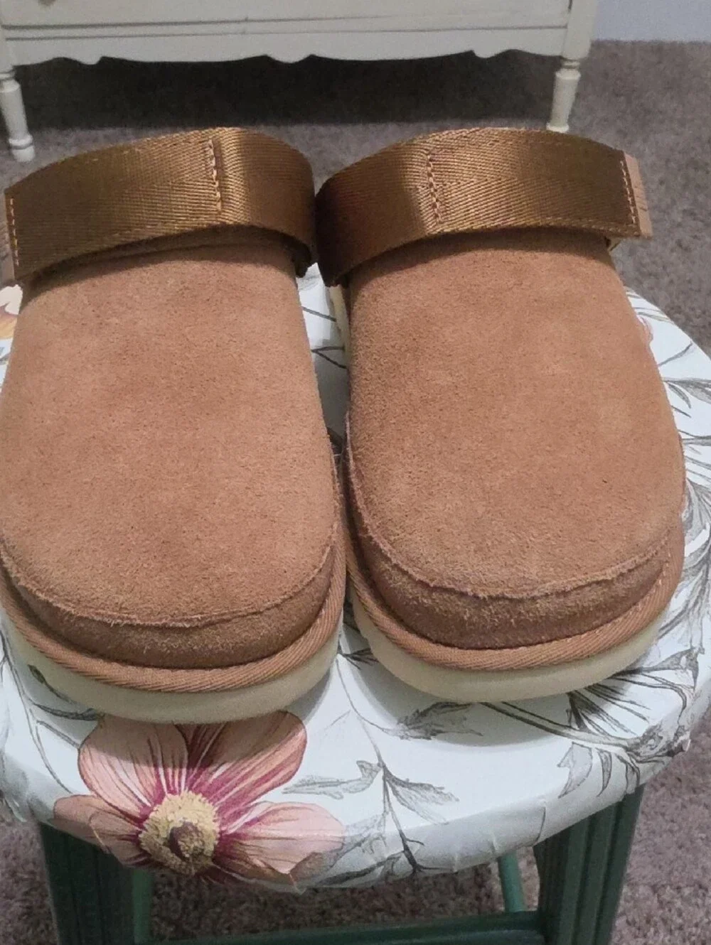 Ugg Suede Slip-On Mules in Chestnut Brown - Picture 3 of 7